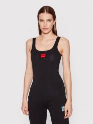 Hugo Top Red Label 50469665 Czarny Slim Fit. Czarne topy damskie Hugo, l, bez wzorów, z bawełny, bez kołnierzyka. Za 139.99 zł.
