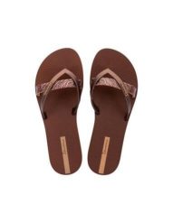 Klapki japonki damskie Ipanema Kirei. Brązowe klapki damskie Ipanema, bez wzorów, z materiału, bez obcasa. Za 89.00 zł.