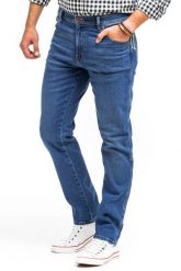 WRANGLER TEXAS SLIM MĘSKIE SPODNIE JEANSOWE BANGING W12SHN58Q 112142830. Spodnie materiałowe męskie Wrangler, bez wzorów, z jeansu. Za 229.99 zł.