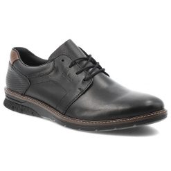 Czarne Półbuty Rieker Eleganckie Obuwie Męskie. Czarne buty wizytowe męskie Rieker, ze skóry, bez zapięcia. Za 379.00 zł.