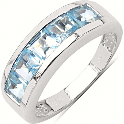 BONNIE Srebrny pierścionek obrączka blue topaz. Niebieskie pierścionki damskie Braccatta, z granatem, srebrne. Za 299.00 zł.