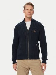 Aeronautica Militare Kardigan 262MA1664UL00409 Granatowy Regular Fit. Niebieskie kardigany męskie AERONAUTICA MILITARE, m, bez wzorów, z bawełny, bez kołnierzyka. Za 954.99 zł.