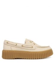 Clarks Półbuty Torhill Boat 26186302 Écru. Półbuty damskie Clarks, bez wzorów, z nubiku, bez obcasa, na płaskiej podeszwie. Za 519.99 zł.
