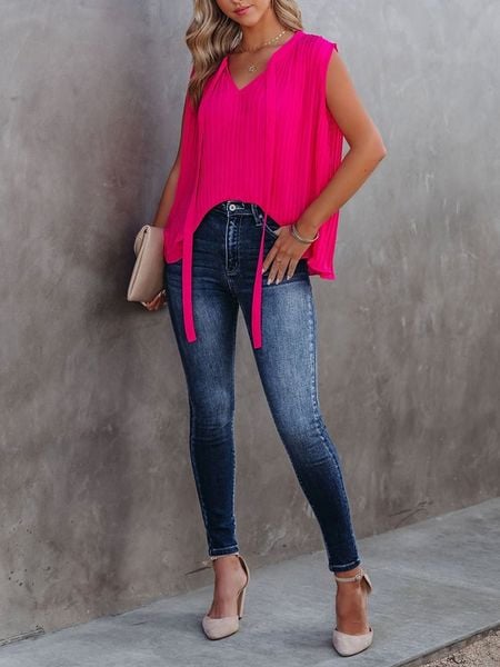 LA Angels Bluzka w kolorze różowym rozmiar: M. Różowe bluzki damskie LA Angels, m, bez wzorów, bez kołnierzyka, bez ramiączek. Za 126.99 zł.