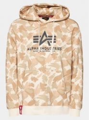 Alpha Industries Bluza Basic 178312C Beżowy Regular Fit. Brązowe bluzy bez kaptura męskie Alpha Industries, m, z bawełny. Za 349.99 zł.