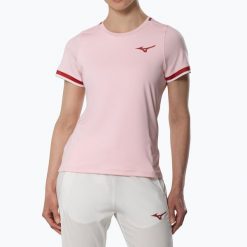 Koszulka tenisowa damska Mizuno Stargazer Tee. Czerwone t-shirty damskie Mizuno, s, bez wzorów, z materiału, bez kołnierzyka. Za 189.99 zł.