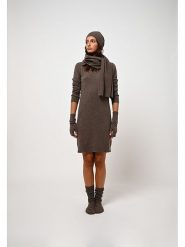 AUTHENTIC CASHMERE Kaszmirowa sukienka "Armet" w kolorze brązowym rozmiar: S. Brązowe sukienki damskie AUTHENTIC CASHMERE, s, bez wzorów, z kaszmiru, bez kołnierzyka, bez ramiączek, mini. Za 319.88 zł.