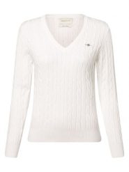 Gant Sweter Kobiety Bawełna biały, XXL. Białe swetry klasyczne damskie Gant, xxl, z bawełny, bez kołnierzyka. Za 599.95 zł.