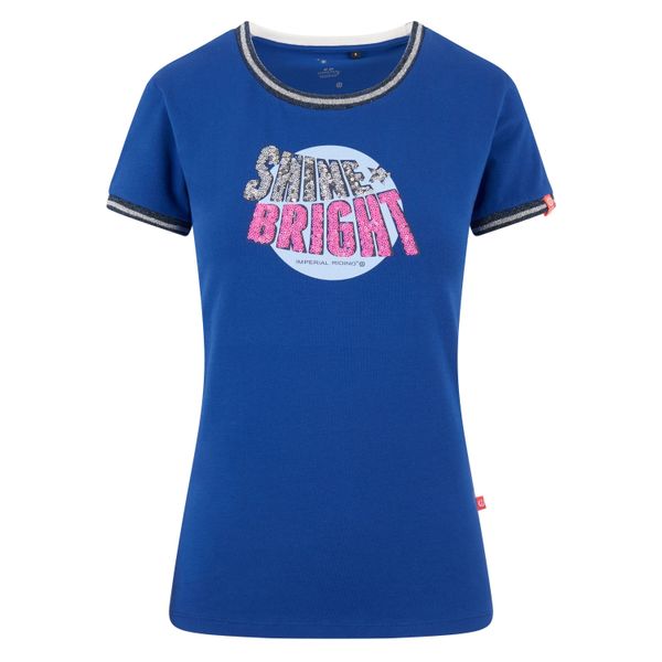 Koszulka damska Imperial Riding Shine Bright. Niebieskie bluzki sportowe damskie IMPERIAL RIDING, bez wzorów, bez ramiączek. Za 170.00 zł.