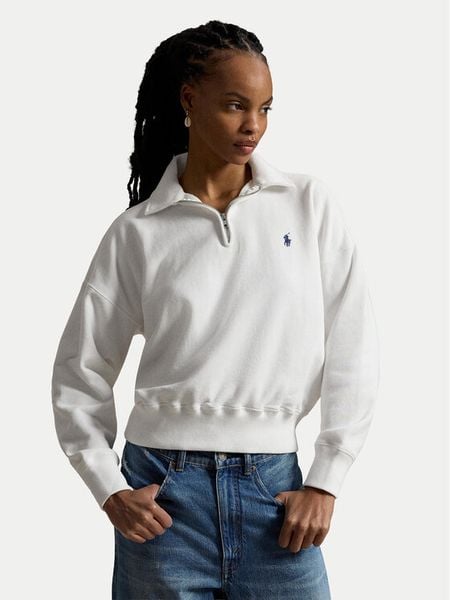 Polo Ralph Lauren Bluza 211B18685006 Biały Regular Fit. Białe bluzy bez kaptura damskie Polo Ralph Lauren, xs, z bawełny. Za 859.99 zł.