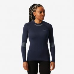 Koszulka termoaktywna narciarska damska Wedze BL500 soft seamless. Bielizna termoaktywna damska WED'ZE, m, bez wzorów, z elastanu. Za 129.99 zł.