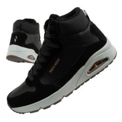 Buty Skechers Uno-World Of Gems 155217/BBK czarne. Czarne buty sportowe na co dzień damskie bez wzorów, ze skóry. Za 449.36 zł.
