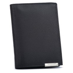 Duży, skórzany portfel męski w czarnym kolorze bez zapięcia zewnętrznego - 4U Cavaldi. Czarne portfele męskie 4U Cavaldi, bez wzorów, ze skóry. Za 45.00 zł.