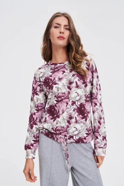 Bluza w kwiaty biała. Białe bluzy bez kaptura damskie MOODO, l, z bawełny. Za 119.99 zł.