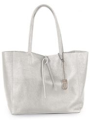 Lucca Baldi Skórzana torebka "Spoleto" w kolorze srebrnym - 34 x 28 x 14 cm rozmiar: onesize. Szare torebki klasyczne damskie Lucca Baldi, bez wzorów, z materiału, bez dodatków. Za 245.96 zł.