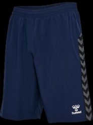 Hummel hmlAUTHENTIC WOVEN SHORTS Szorty z elastycznego poliestru. Niebieskie szorty męskie HUMMEL, z elastanu, bez kołnierzyka. Za 142.00 zł.
