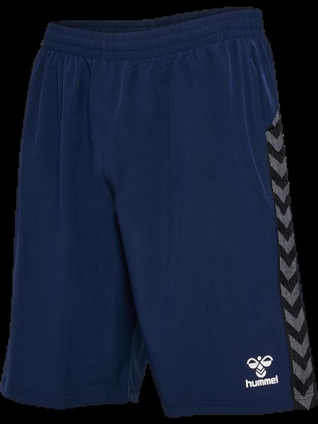 Hummel hmlAUTHENTIC WOVEN SHORTS Szorty z elastycznego poliestru. Niebieskie szorty męskie HUMMEL, z elastanu, bez kołnierzyka. Za 142.00 zł.