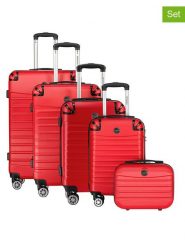 Geographical Norway 5-częściowy zestaw "Shock" w kolorze czerwonym rozmiar: onesize. Czerwone walizki Geographical Norway, bez wzorów, z materiału. Za 565.99 zł.