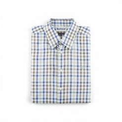 Second life - Klasyczna męska koszula w kratę - Stan bardzo dobry. Niebieskie koszule męskie Barbour, m, bez wzorów, bez kołnierzyka, bez ramiączek. Za 148.01 zł.