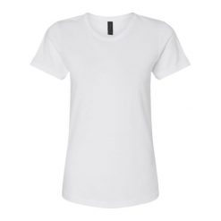 Damska Koszulka Softstyle O Średniej Grubości. Białe t-shirty damskie Gildan, xl, bez wzorów, bez kołnierzyka. Za 29.99 zł.
