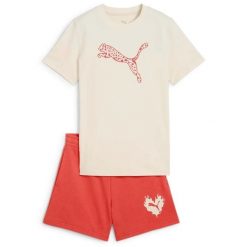 Puma Flaming Love Koszulka I Spodenki Komplet G Dzieci. Białe koszulki dziewczęce Puma, s, bez wzorów, z bawełny, bez ramiączek. Za 168.00 zł.
