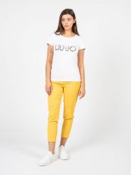 Liu Jo T-Shirt | VA3A25 J5003 | Kobieta | Biały. Białe t-shirty damskie Liu Jo, m, bez wzorów, z bawełny, bez kołnierzyka. W wyprzedaży za 219.00 zł.