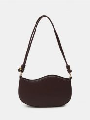 Torebka hobo z imitacji skóry - brązowy. Brązowe torebki klasyczne damskie Sinsay, bez wzorów, ze skóry, bez dodatków. Za 39.99 zł.