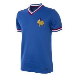 Koszulka piłkarska retro dla dorosłych Francja 1971 - Niebieska. Niebieskie t-shirty sportowe męskie COPA FOOTBALL, m, bez ramiączek, do piłki nożnej. Za 254.34 zł.