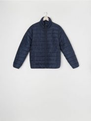 Kurtka puffer - granatowy. Niebieskie kurtki męskie Sinsay, l, bez wzorów, bez kaptura. Za 79.99 zł.