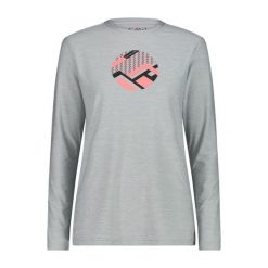 Damska koszulka z długim rękawem CMP. Szare t-shirty damskie CMP, bez wzorów, z jersey, bez kołnierzyka. Za 205.05 zł.