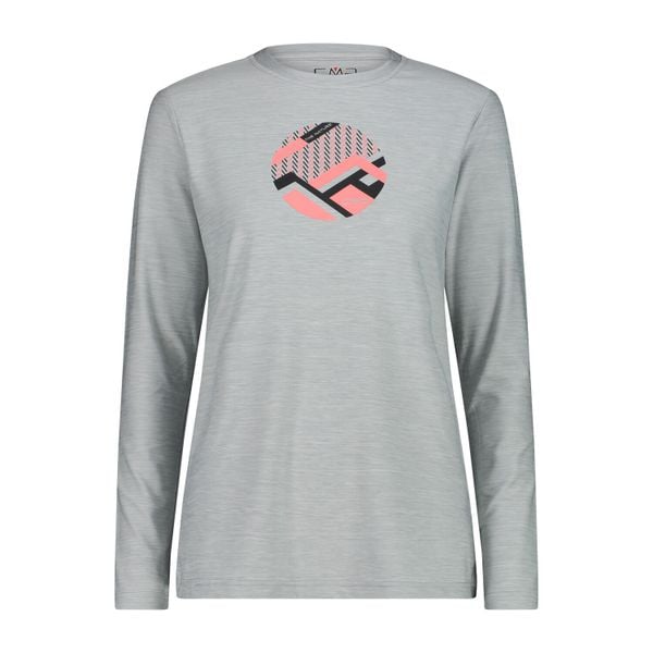 Damska koszulka z długim rękawem CMP. Szare t-shirty damskie CMP, bez wzorów, z jersey, bez kołnierzyka. Za 205.05 zł.