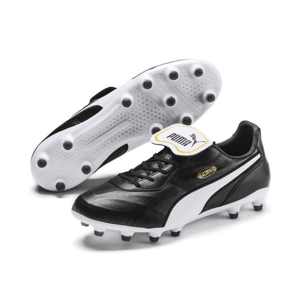 Buty piłkarskie KING Top PUMA. Białe buty wizytowe męskie Puma, ze skóry, bez zapięcia. Za 518.30 zł.