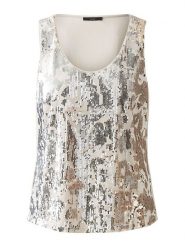 Oui Top w kolorze złoto-srebrnym rozmiar: 42. Szare topy damskie Oui, bez wzorów, bez kołnierzyka. Za 121.80 zł.