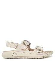 ECCO Sandały Cozmo 20690302378 Écru. Białe sandały damskie ECCO, bez wzorów, ze skóry, bez obcasa, na płaskiej podeszwie. Za 529.99 zł.