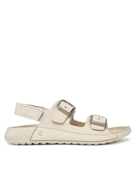 ECCO Sandały Cozmo 20690302378 Écru. Białe sandały damskie ECCO, bez wzorów, ze skóry, bez obcasa, na płaskiej podeszwie. Za 529.99 zł.