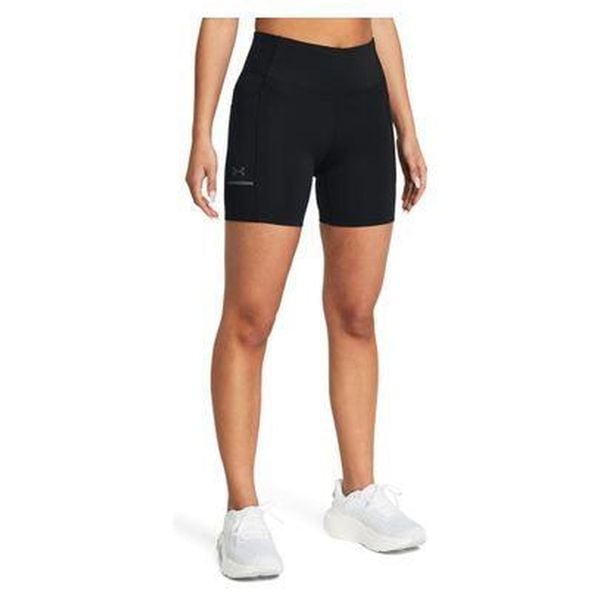 Spodenki do biegania damskie Under Armour Launch 6" reflective. Czarne szorty damskie Under Armour, bez wzorów, sportowe. Za 119.99 zł.