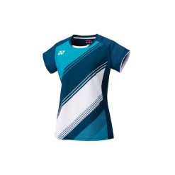 Koszulka tenisowa damska z krótkim rękawem YONEX Crew Neck Shirt. Białe bluzki damskie YONEX, s, bez wzorów, sportowe, bez kołnierzyka, bez ramiączek. Za 259.00 zł.