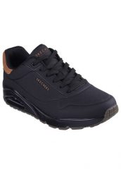 Buty do chodzenia męskie Skechers Uno. Czarne buty sportowe na co dzień męskie Skechers, na zimę, z materiału, bez zapięcia, trekkingowe. Za 299.99 zł.