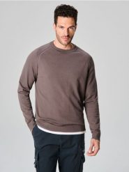 Sweter - szary. Szare swetry męskie Sinsay, l, bez wzorów, bez kołnierzyka. W wyprzedaży za 24.99 zł.