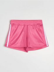 Szorty z lampasami - różowy. Czerwone szorty damskie Sinsay, bez wzorów. Za 39.99 zł.