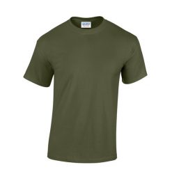 Ciężka Bawełniana Koszulka Unisex Dla Dorosłych. Zielone bluzki damskie Gildan, xl, bez wzorów, z bawełny, sportowe, bez kołnierzyka, bez ramiączek. Za 37.99 zł.