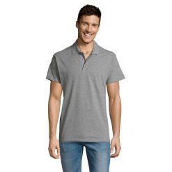 Melanżowa Koszulka Polo Dla Dorosłych Unisex Summer II. Szare koszulki polo męskie SOL'S, m, bez wzorów, z bawełny, bez ramiączek. Za 62.99 zł.