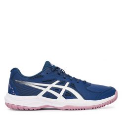Buty do tenisa Asics. Niebieskie buty sportowe na co dzień damskie Asics, bez wzorów, tenisowe. Za 269.99 zł.