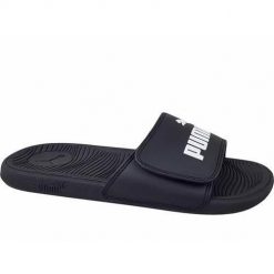 Klapki damskie Puma Cool Cat 2.0 V. Czarne klapki damskie Puma, bez wzorów, z materiału, bez obcasa. Za 156.00 zł.