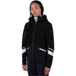 Kurtka narciarska damska z pełnym zamkiem z polaru Rossignol Wispile. Czarne kurtki damskie Rossignol, bez wzorów, z polaru, z kapturem, narciarskie. Za 618.00 zł.