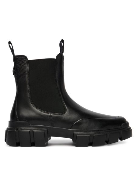 HÖGL Sztyblety 0-102713-01000 Czarny. Czarne botki damskie HÖGL, ze skóry, bez obcasa, na płaskiej podeszwie, bez zapięcia. Za 949.99 zł.