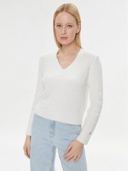 Tommy Hilfiger Sweter WW0WW39017 Écru Regular Fit. Swetry klasyczne damskie Tommy Hilfiger, s, z syntetyku, bez kołnierzyka. Za 379.99 zł.