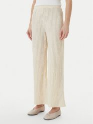 ONLY Spodnie materiałowe Ella 15368471 Beżowy Wide Leg. Brązowe spodnie materiałowe damskie Only, bez wzorów, z materiału. Za 129.99 zł.