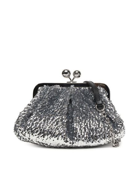 Weekend Max Mara Torebka 2615511094650 Srebrny. Szare torebki klasyczne damskie Weekend Max Mara, bez wzorów, z materiału, wizytowe, bez kołnierzyka, bez ramiączek. Za 879.99 zł.