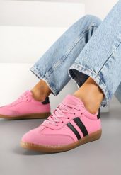 Różowe Sneakersy Sportowe Tenisówki z Modnymi Przeszyciami i Paskami Zarelna. Czerwone trampki i tenisówki damskie Renee, bez wzorów. Za 69.99 zł.